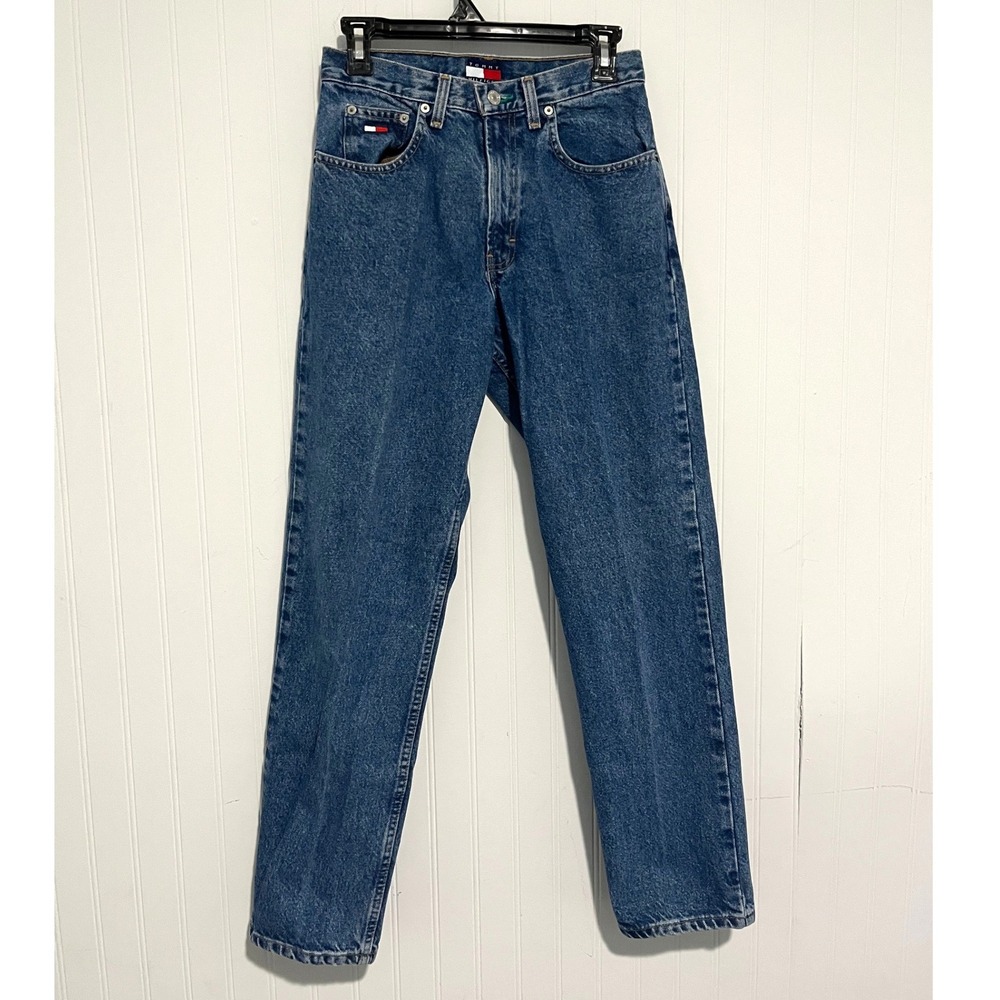 Tommy Hilfiger Jeans Womens 4 Blue Vintage Straight Leg Flag Logo
